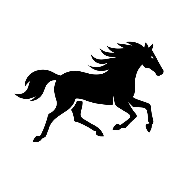 silueta negra aislada de una colección de caballos Conjunto de vectores de silueta de caballos Una silueta de un caballo corriendo Ilustración vectorial de siluetas de caballos