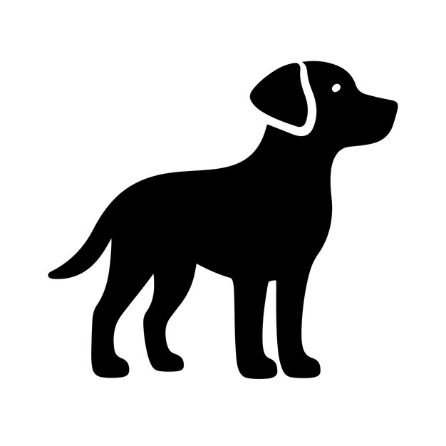 silueta negra aislada de un perro