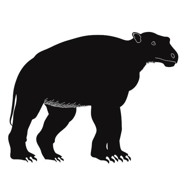 silueta negra de un Archaeotherium