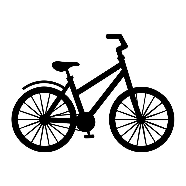 Silueta negra de una bicicleta