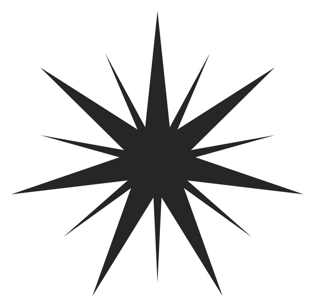 La silueta negra brillante es el icono de la forma de brillo de la estrella