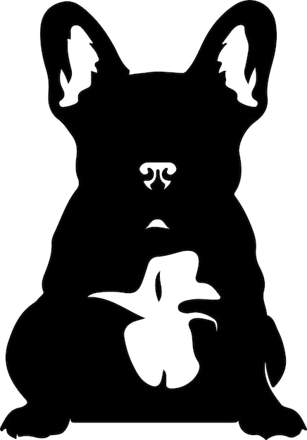 Silueta negra de bulldog francés con fondo transparente