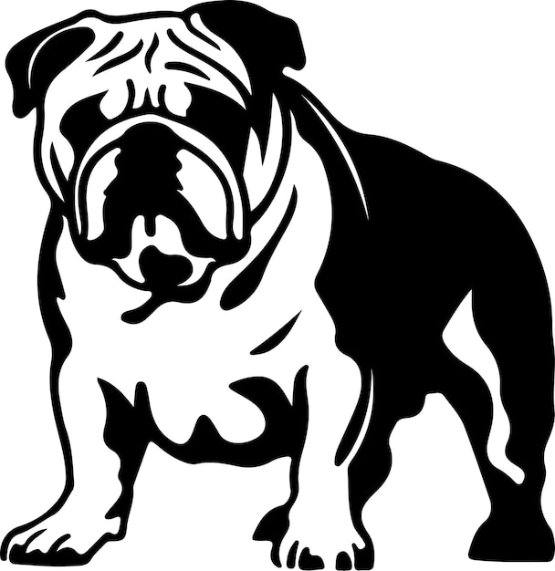 Vector silueta negra de bulldog inglés con fondo transparente