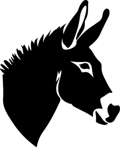 silueta negra de burro con fondo transparente