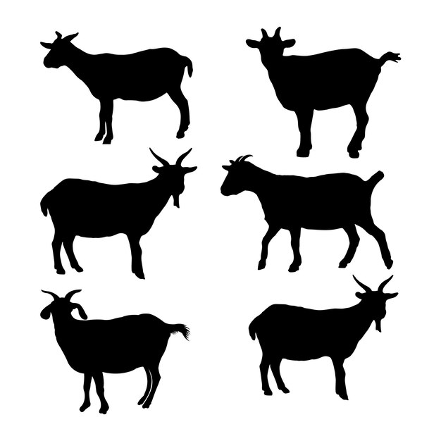 Silueta negra de cabra Icono de cabeza de cabra Logotipo de cabra
