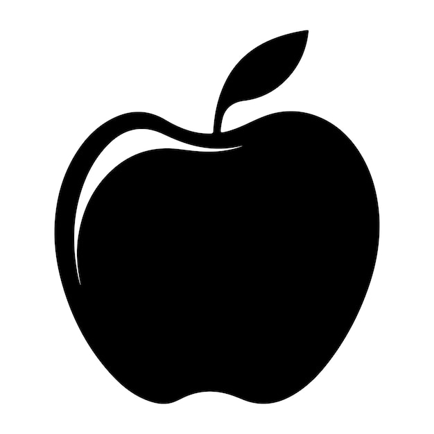 Una silueta negra de un clip art de Apple