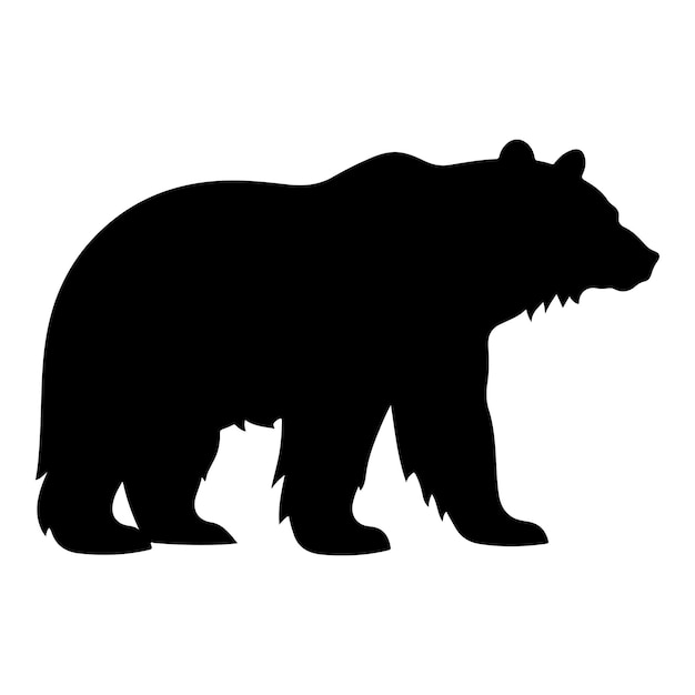 Vector una silueta negra de un clip art de un oso