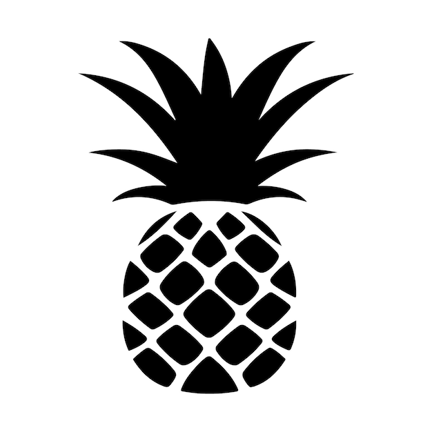 Vector una silueta negra de un clip art de piña