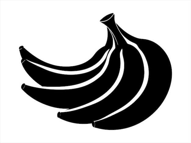 Silueta negra del diseño vectorial del palo de plátano