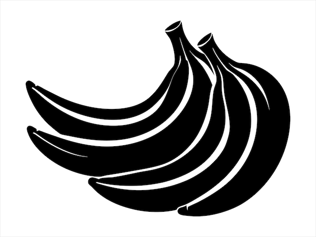 Silueta negra del diseño vectorial del palo de plátano
