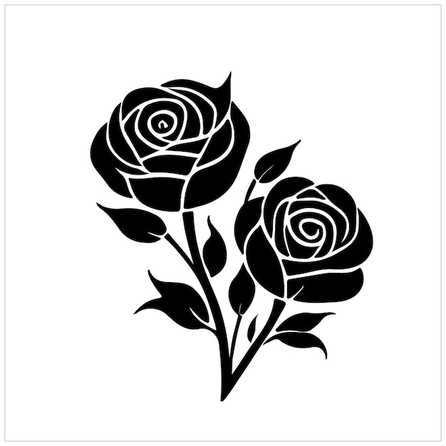 silueta negra fondo blanco rosado