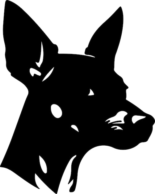 Silueta negra de fox terrier de juguete con fondo transparente