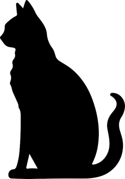 Vector silueta negra de gato del egeo con fondo transparente