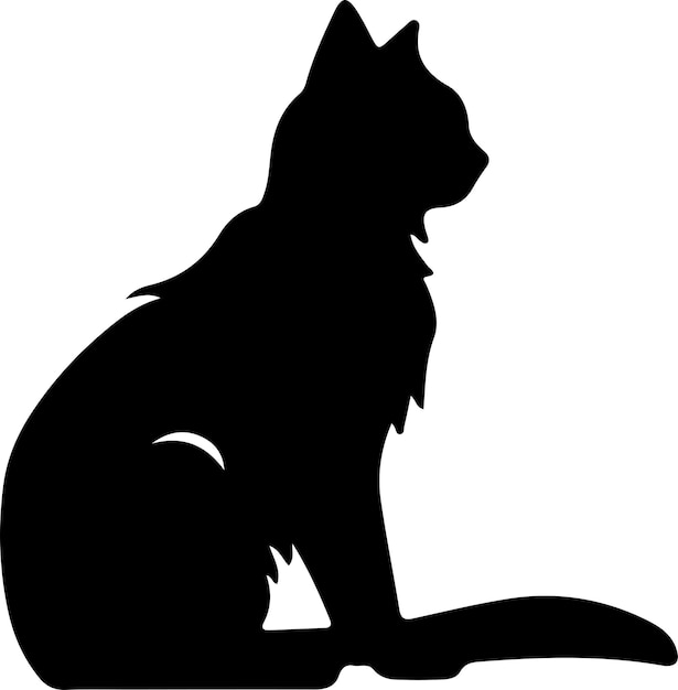 Vector silueta negra de gato del egeo con fondo transparente