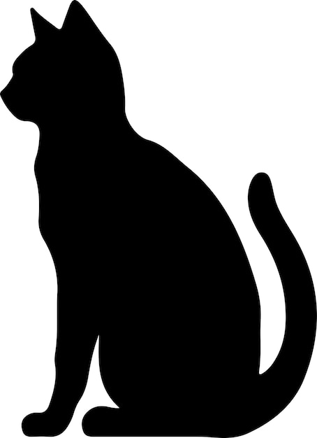 La silueta negra del gato de Minsk con un fondo transparente