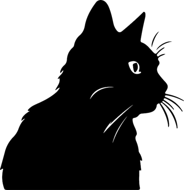 Vector silueta negra de gato de pelo de alambre americano con fondo transparente