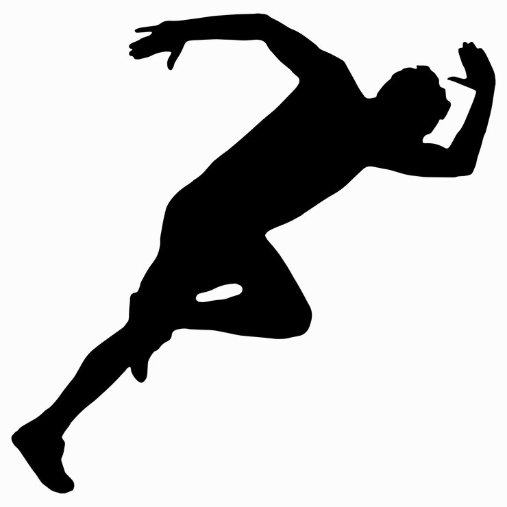 Vector silueta negra de hombre corriendo hombre corriendo silueta de sprint icono plano para sitios web de ejercicio