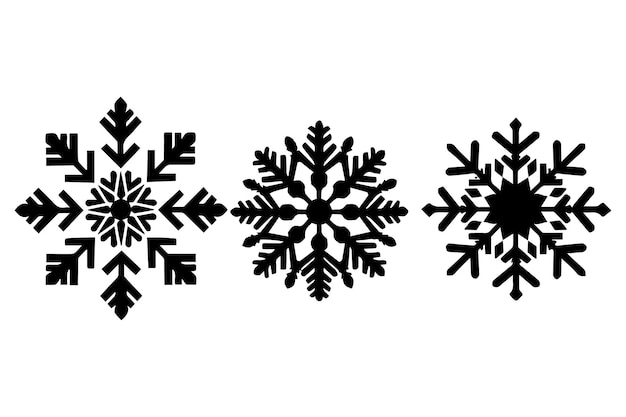 silueta negra icono de copo de nieve aislado en blanco