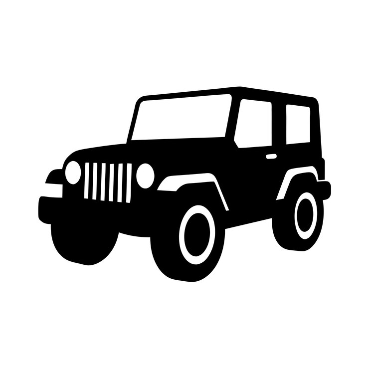 Silueta negra de un Jeep SUV