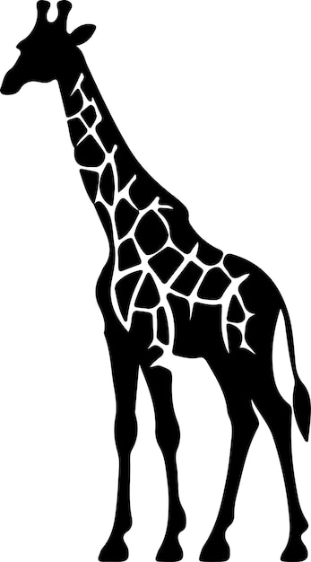 silueta negra de jirafa con fondo transparente