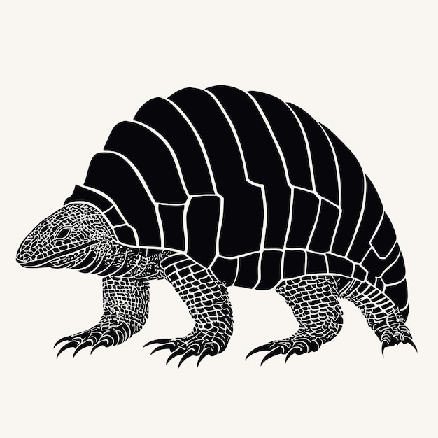 silueta negra de un lagarto armadillo