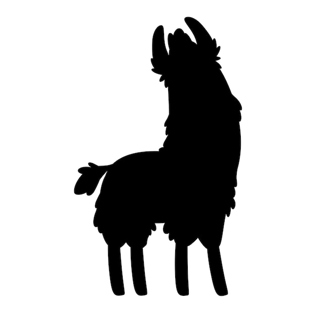 Vector silueta negra de una llama sobre un fondo blanco.