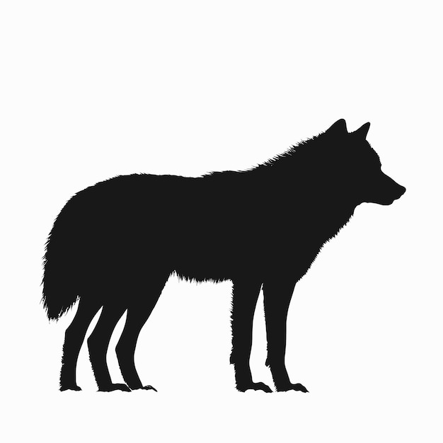 silueta negra de un lobo ártico