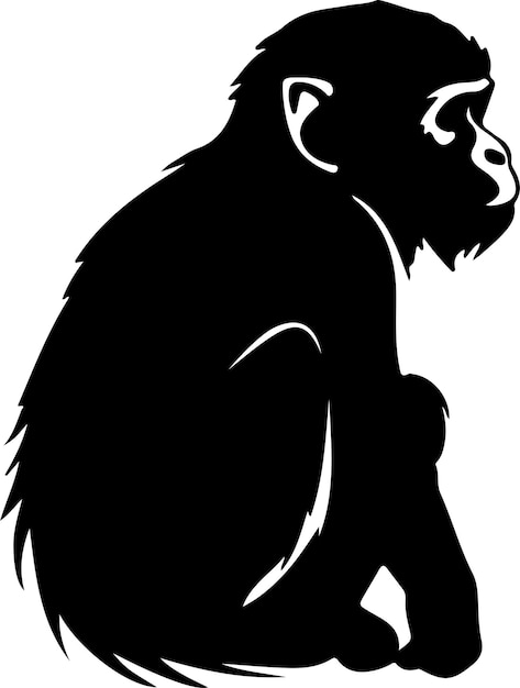 Vector silueta negra de macaco con fondo transparente