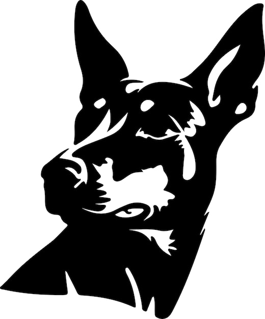 Vector silueta negra del manchester terrier con fondo transparente