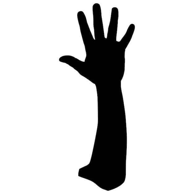 silueta negra de manos sobre fondo blanco