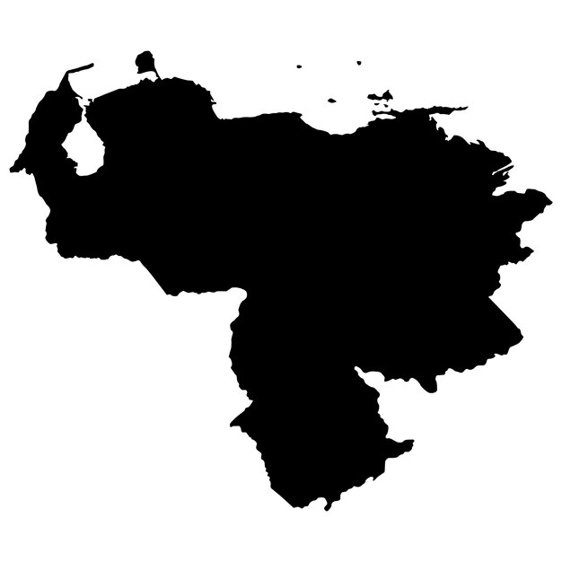 Silueta negra de un mapa de la tierra del país de Venezuela