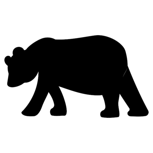 La silueta negra del panda es un animal chino y un oso asiático.