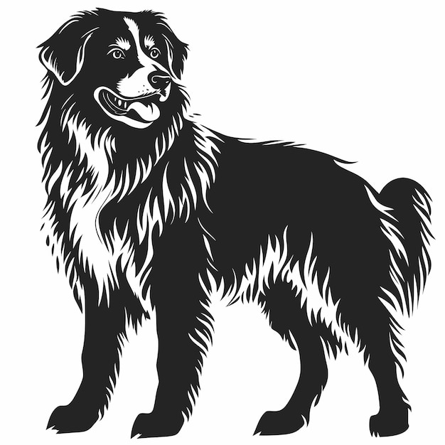 silueta negra de un perro pastor de Anatolia