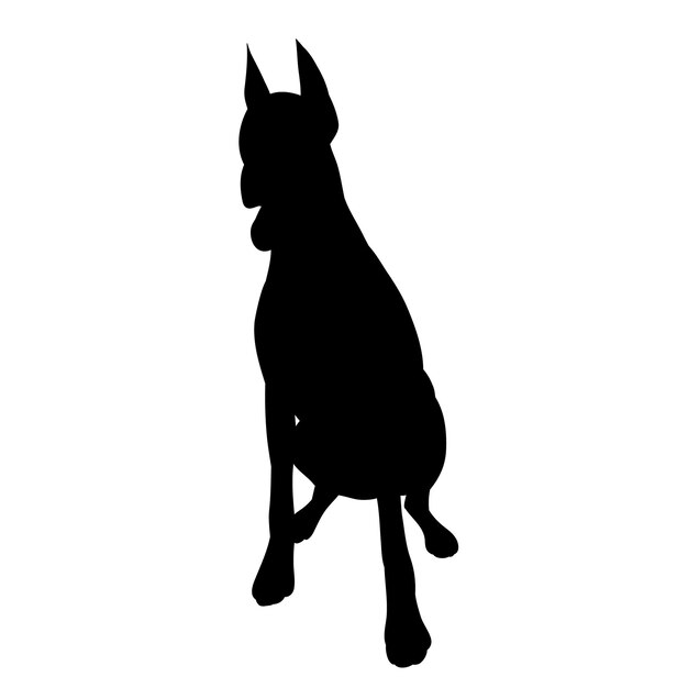 Vector silueta negra de un perro sentado