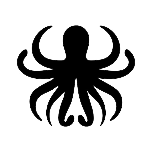 una silueta negra de un pulpo con una línea a través de ella