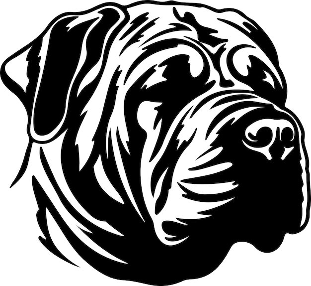 Vector silueta negra de sharpei chino con fondo transparente