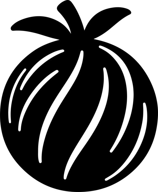 Silueta negra de una simple fruta de jamón mínima con un contorno grueso vista lateral aislada