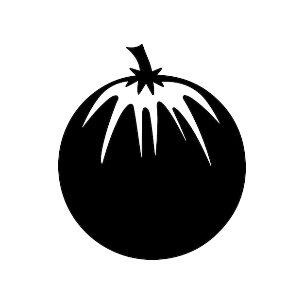 Silueta negra de un simple vector de frutas de Jamun mínimo