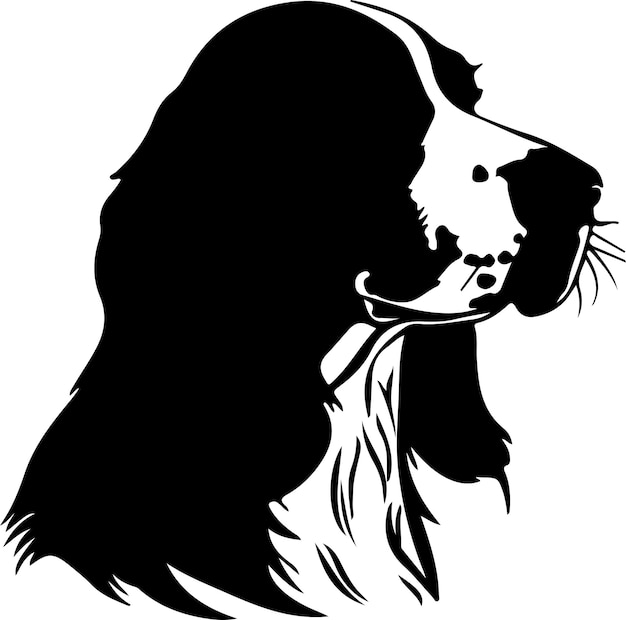 Vector la silueta negra del springer spaniel galés con fondo transparente