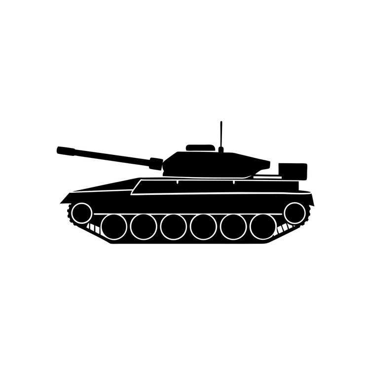 Silueta negra de un tanque