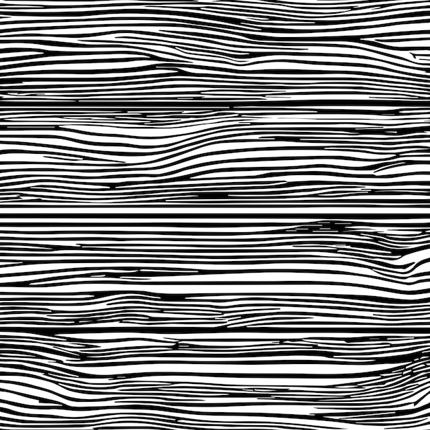 Silueta negra de textura de madera aislada sobre fondo blanco Capa superpuesta Fibras de madera horizontales Elemento de diseño