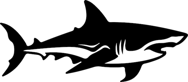 Vector la silueta negra del tiburón mako con un fondo transparente