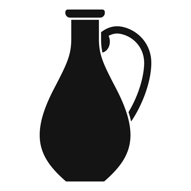 Silueta negra de una tradicional ánfora de arcilla para aceite de oliva o vino