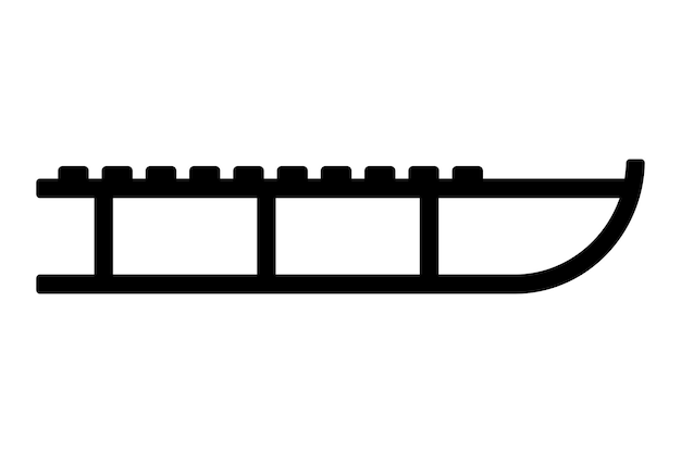 Silueta negra de trineos para niños.
