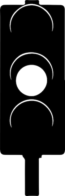Silueta negra Vector de semáforos silueta de color negro