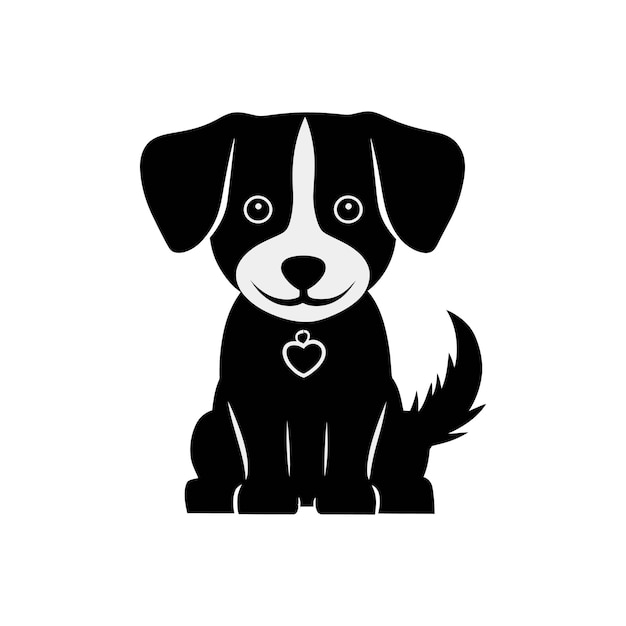 Silueta negra vectorial de un bulldog francés aislado sobre un fondo blanco