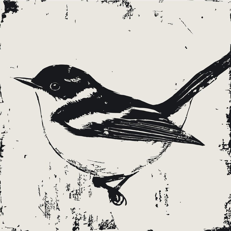 Vector silueta negra de un warbler chestnutsided