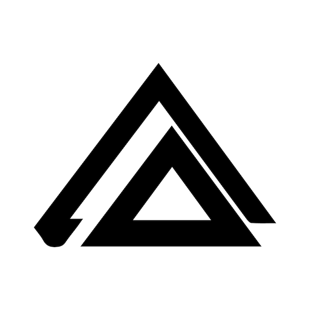 Silueta en negrita Logotipo corporativo Líneas fuertes Diseño geométrico en fondo blanco Ilustración vectorial