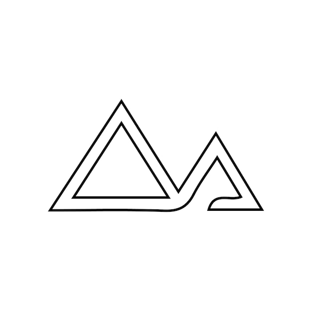 Silueta en negrita Logotipo corporativo Líneas fuertes Diseño geométrico en fondo blanco Ilustración vectorial