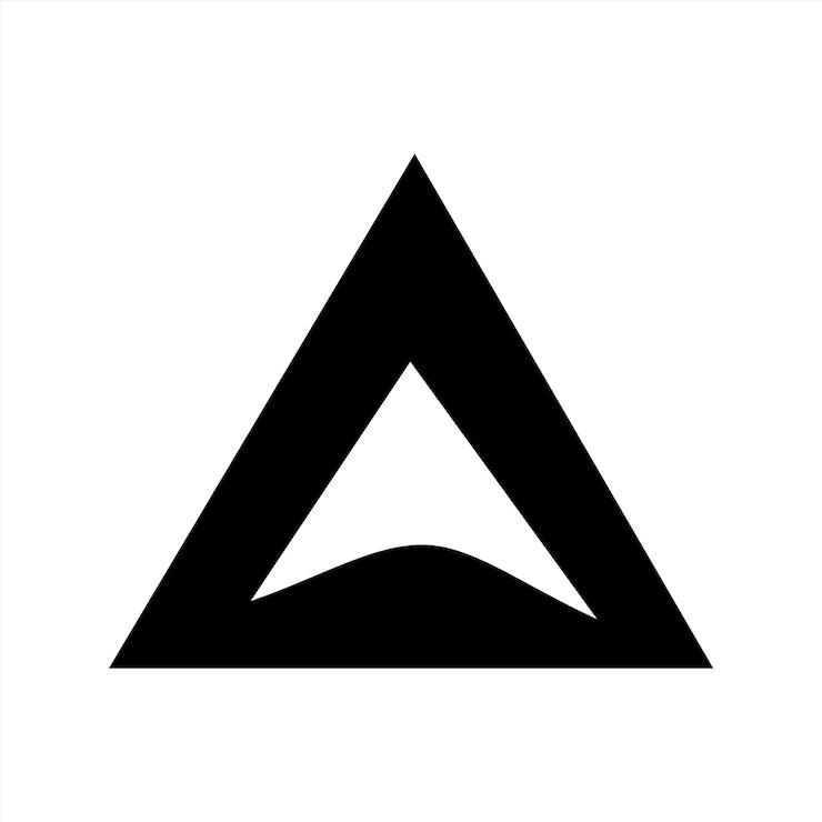 Vector silueta en negrita logotipo corporativo líneas fuertes diseño geométrico en fondo blanco ilustración vectorial